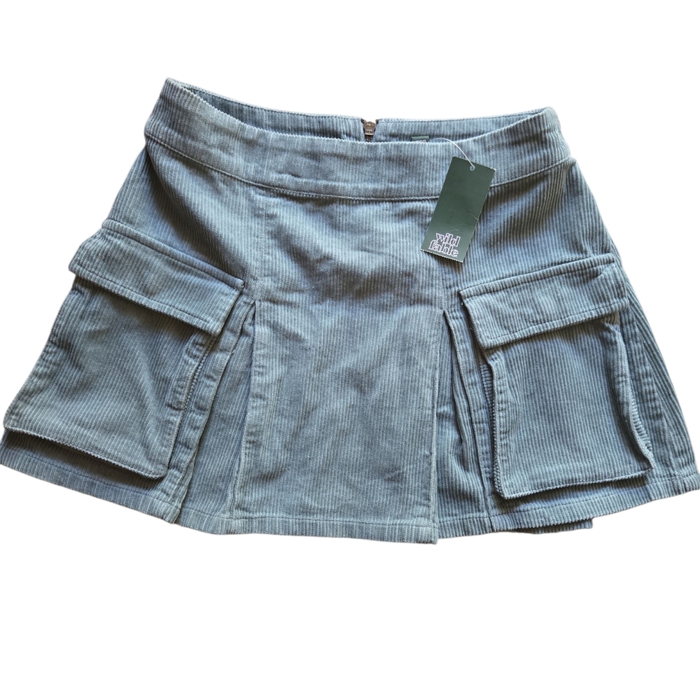 Wild Fable Corduroy‎ Cargo Mini Skirt NWT Size Small – Blue Gray
